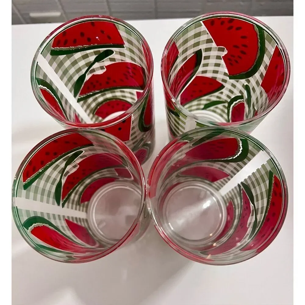 Vintage Acrylic Drinkware Set - Vintage 1980's Watermelon Tumbler Set Precisionc